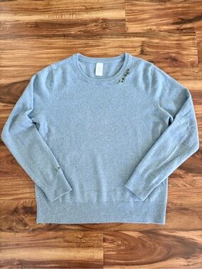 C’est Mimi Custom Boutique Women’s Hand Embroidered 100% Cashmere Sweater S M